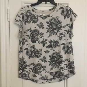 Sundry short sleeve floral print gray sweatshirt